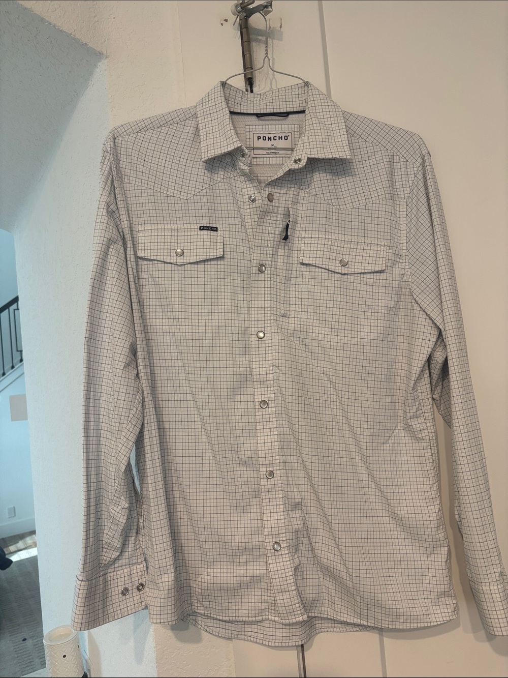 Poncho Men’s Long-Sleeve pearl snap (M-Slim)